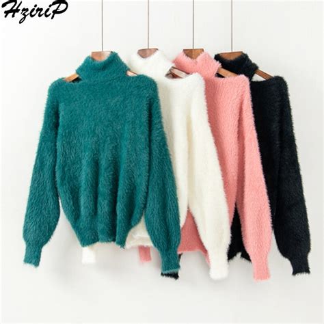 Hzirip Knitted Sweater Women 2018 New Autumn Slim Fashion Long Sleeve Loose Solid Pullover