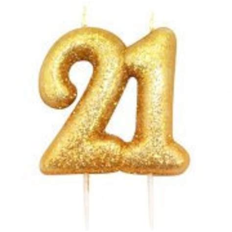 Number 21 Gold Glitter Candle 21st Birthday Gold Candle Birthday Cake