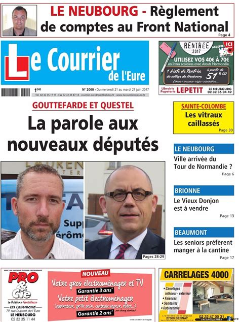 Последние твиты от 21 juin (@21juin). La une du Courrier de l'Eure du mercredi 21 juin 2017 | Le ...