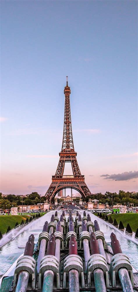 Eiffel Tower Paris Gold Evening France Wallpaper 1440x3040