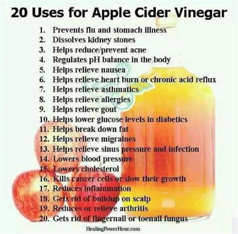 Benefits Of Apple Cider Vinegar Health Benefits Pinterest