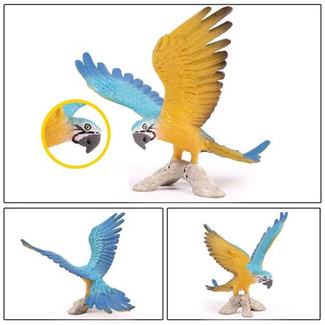 Simulated Mini Bird Model Scarlet Macaw Toy Parrot Toy In Action And Toy