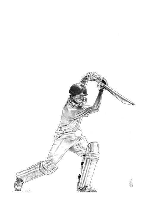 Cricket Batsman Unframed Print in 2020 | Sports drawings, Art, Unframed ...