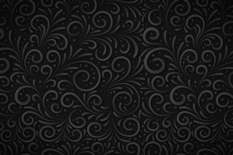 Elegante Fondo Negro Flor Ornamental Vector Premium