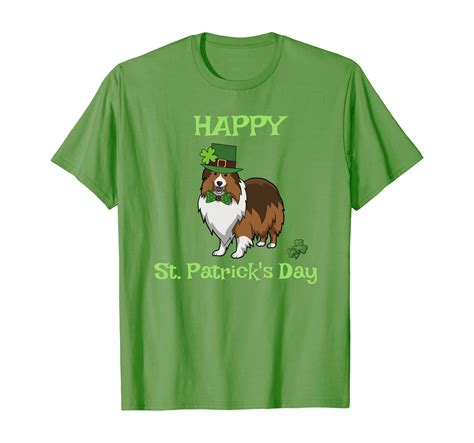 Cute Happy St Patrick S Day Tshirt Sheltie Mom T Clothing