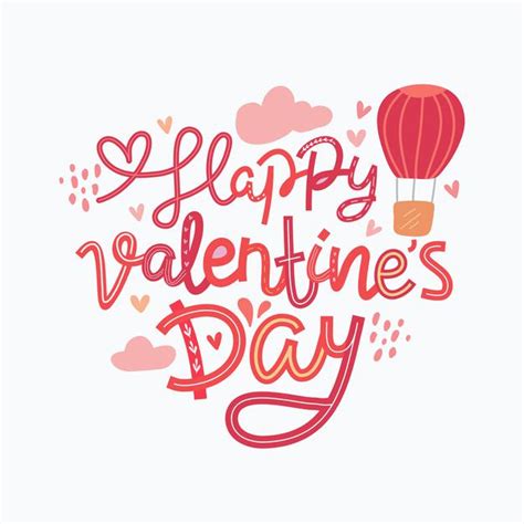 Premium Vector Happy Valentines Day Hand Drawn Lettering