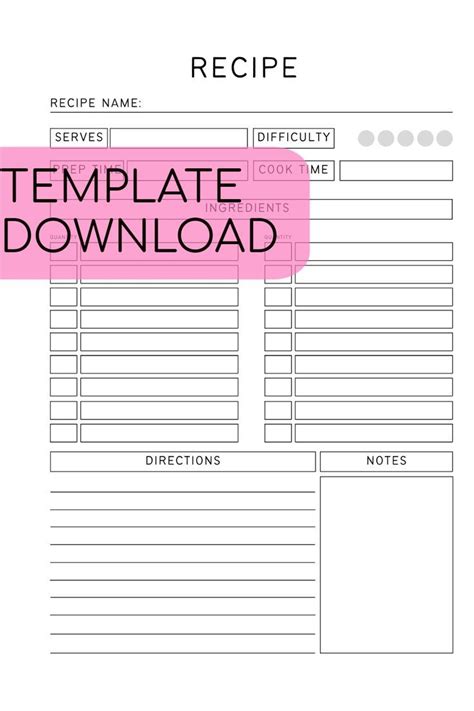 These Simple Recipe Pages Are Perfect For Recording Your Own Recipes