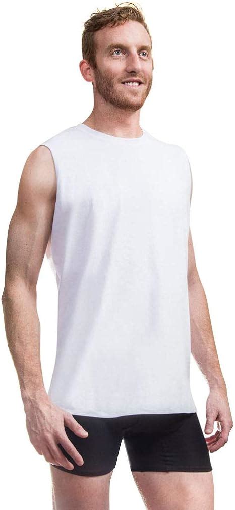 Sleeveless Undershirts For Men Crew Neck White Under Shirts