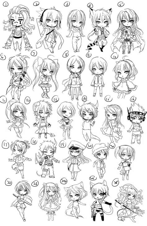 Free Chibi Sketch Batch 2 By Shrimpheby Chibi Sketch Anime Drawings
