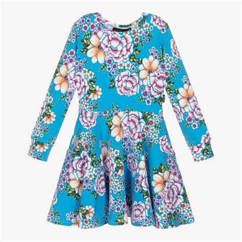 Rock Your Baby Blue Floral Cotton Dress Childrensalon Outlet