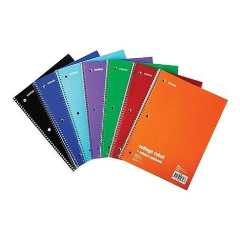 Staples 1 Subject Notebook 8 X 105 College Ruled 70 Sheets
