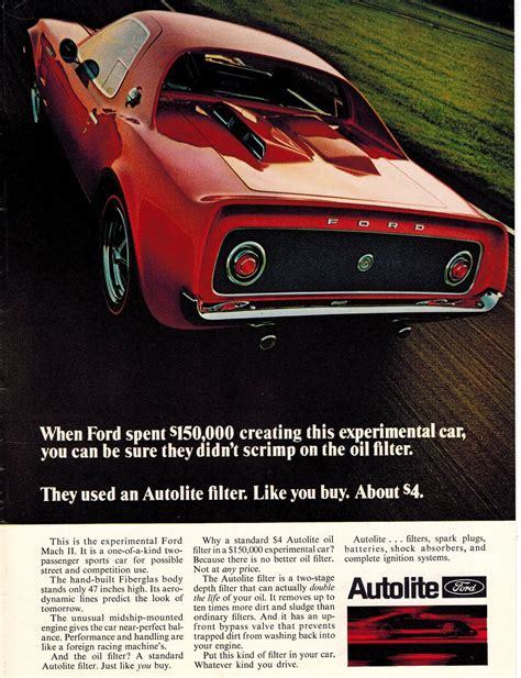1967 Ford Mustang Mach Ll Vintage Car Magazine Advertisement Ad