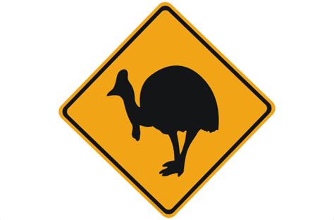 Cassowary Road Sign Rd450 National Safety Signs