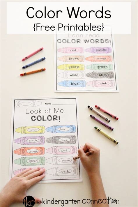 Color Words Free Printable Color Words Kindergarten Kindergarten