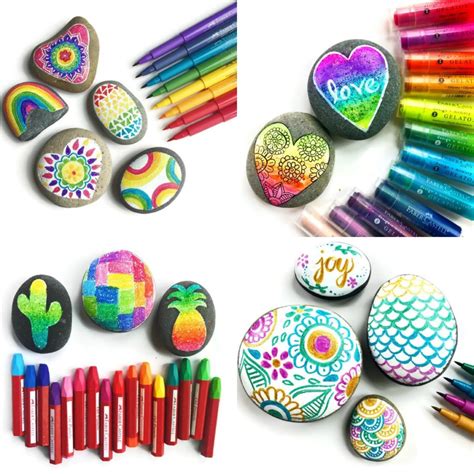 Rock Painting Four Creative Ideas And Supplies • Color Made Happy