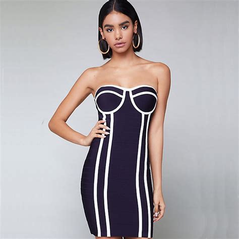 Wholesale New Dress Royal Blue Strapless Elastic Tight Pack Hip Sweet Sexy Woman Cocktail Party