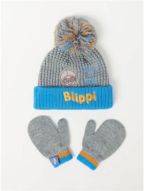 Blippi Grey Bobble Hat And Gloves Set Kids George At Asda