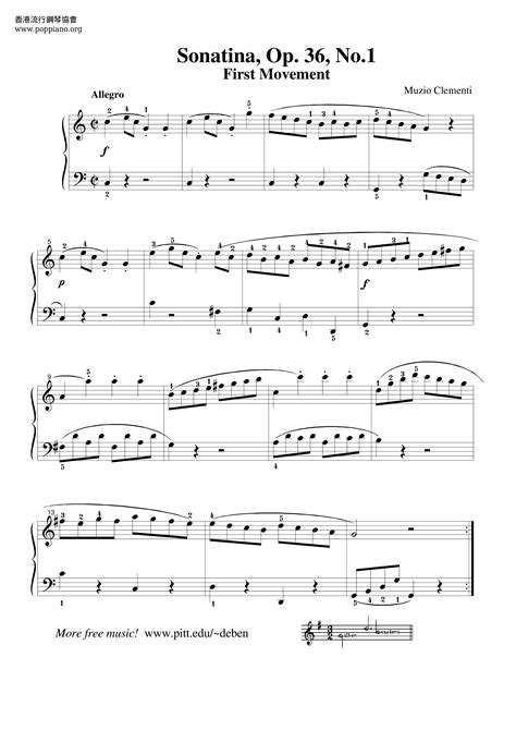 Muzio Clementi Sonatina In C Major Op36 No1 Sheet Music Pdf Free