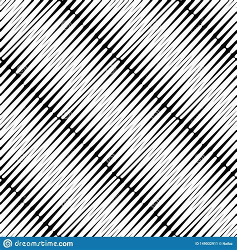 Hatched Seamless Pattern Vector Black And White Hatching Background