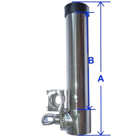 Porte canne pour tube ø25 30mm orientable inox 316 A4 pêche avec étrier