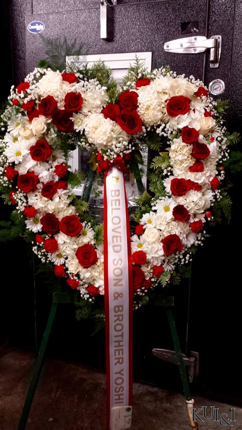 Check spelling or type a new query. White and red heart funeral wreath kuiandiflorist.com # ...