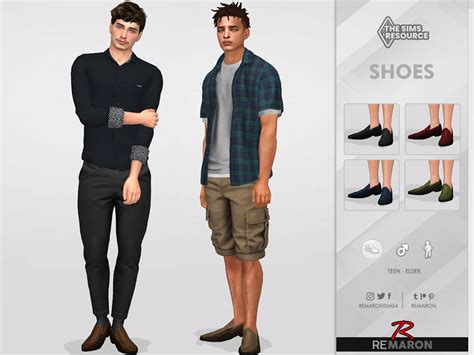 The Sims Resource Leather Shoes For Male Sim 01