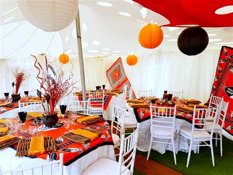 Orange And Black Traditional Wedding Decor At Shonga Events