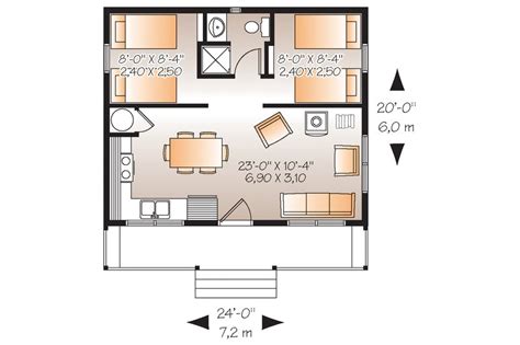 Cabin Style House Plan 2 Beds 1 Baths 480 Sqft Plan 23 2290