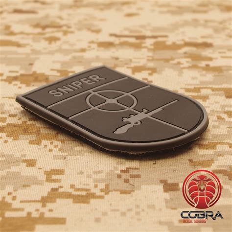 Sniper Gray Military Pvc Patch Velcro Military Airsoft