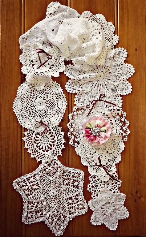 Doily Scarf Handmade With By The Whimsy Wood Doilies Crafts