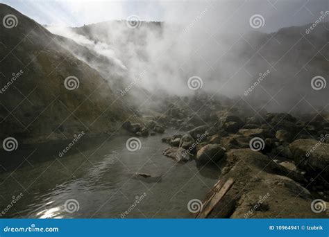 Steam Of The Hot Spring Stock Image Image Of Gray Remote 10964941