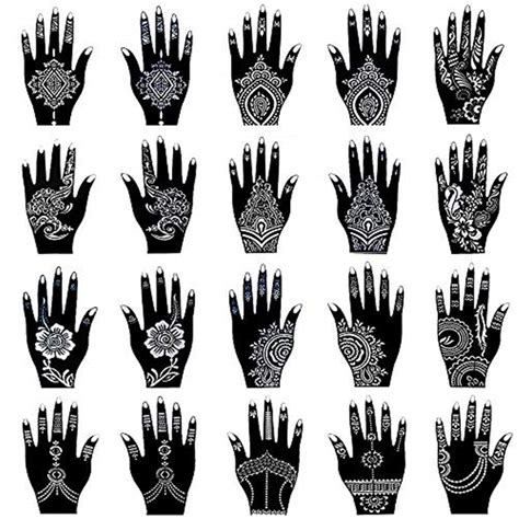 Buy Xmasir Henna Tattoo Stencil Kittemporary Tattoo Template Set Of 20
