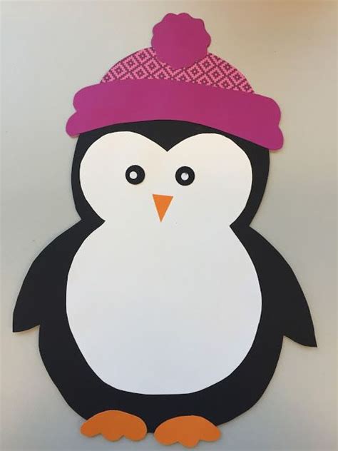 Fensterbild tiere im winter transparentbild von waschbaermama. Penguin paper craft template. | Kita
