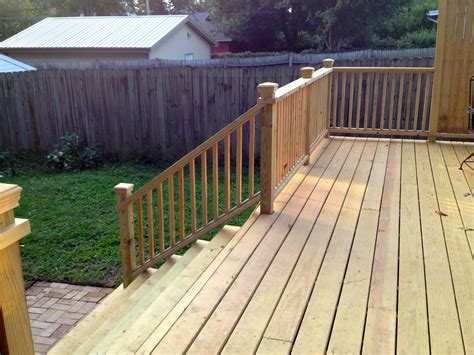 If your deck is more than 30 inches off the ground it requires guardrails or handrails. Mel & Liza: DIY Deck Railings
