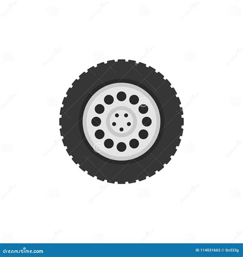 Flat Truck Wheel Vector Icon Or Logo Element Stock Vector