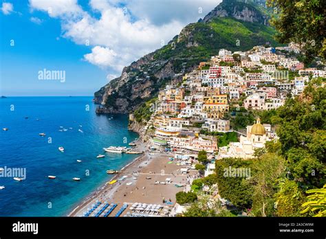 The Beautiful Italian Town Of Positano On The Amalfi Coast Stock Photo