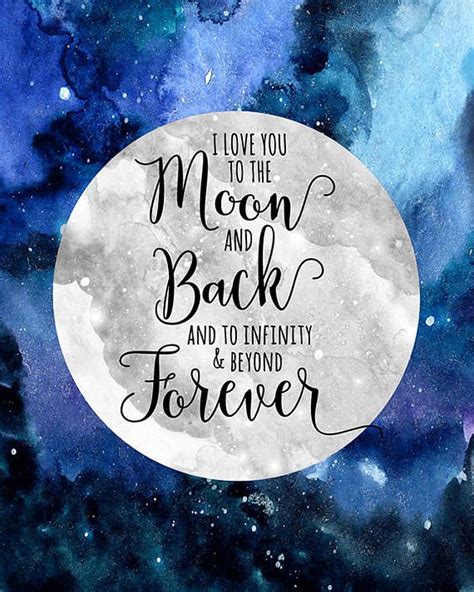 Printable I Love You To The Moon And Back Infinity Beyond Etsy In