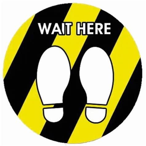 Wait Here Floor And Window Stickers Covid 19 Instructional Decals
