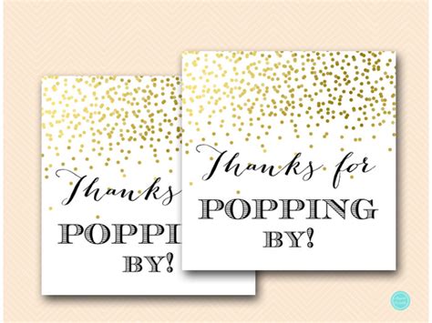 Gold Thanks For Popping By Tags Magical Printable