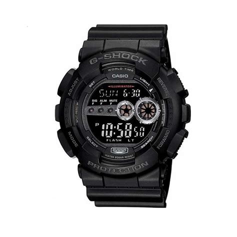 Black resin band digital watch with black face. GD-100-1BER CASIO G-Shock часовник GD-100-1BER