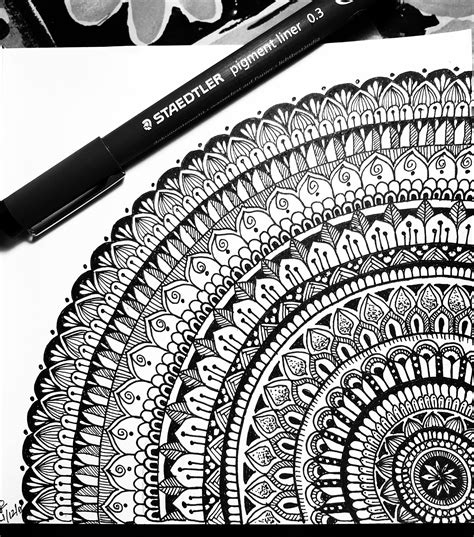 Black Mandala Art Mandala Design With Staedtler Fine Tip Pens Free