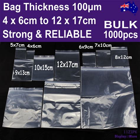 Ziplock Bag Zip Lock Resealable Clear 200pcs Strong Reliable 11 Sizes