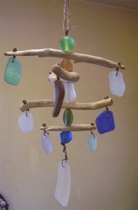 Sea Glass And Driftwood Mobile Etsy