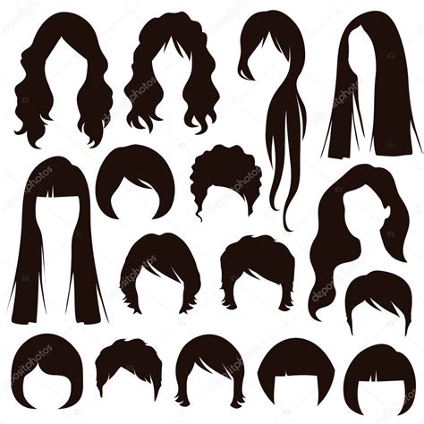 Hair Silhouettes Woman Hairstyle Stock Vector By ©eveleen 42337205