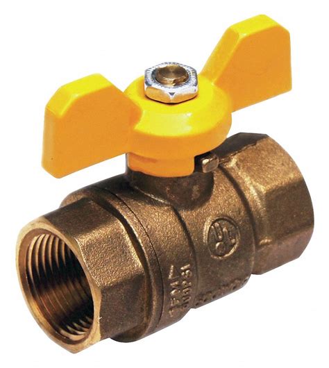 Grainger Approved Ball Valve Brass Inline 2 Piece Pipe Size 1 In Connection Type Fnpt X