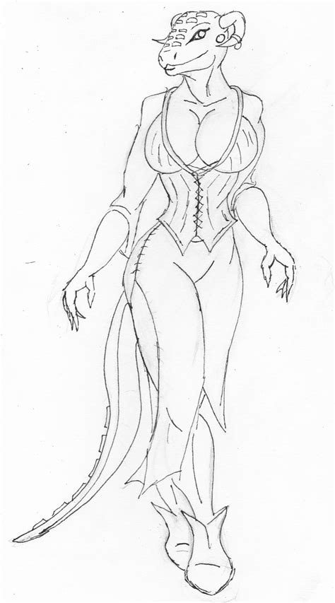 Argonian Female Sketch By R0ACHA On DeviantArt