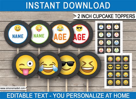 Emoji Birthday Party Printables For Boys Editable Emoji Templates