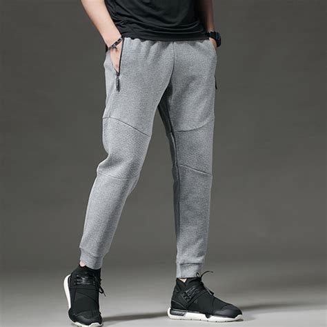 Winter Cotton Breathable Sport Pants Mens Running Pants With Zipper