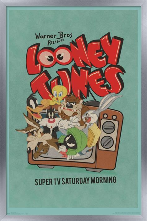 Looney Tunes Group Super Tv Saturday Morning Poster Vintage