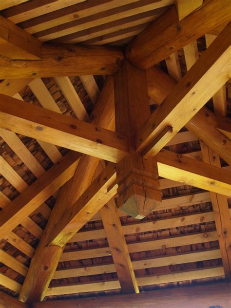 Advanced timber framing has been awarded the gold medal in the 2013 ibpa benjamin franklin book awards. Timber-frame Ceiling - Traditional - Shed - Burlington ...